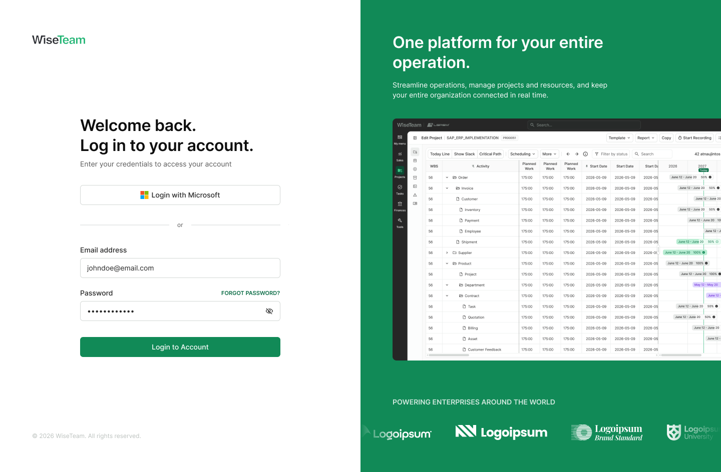 Wiseteam login